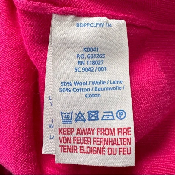 Boden Bernadette Wool Cotton Blend Ruffle Trim Crew Neck Sweater Fuchsia Pink 16 - Picture 8 of 9